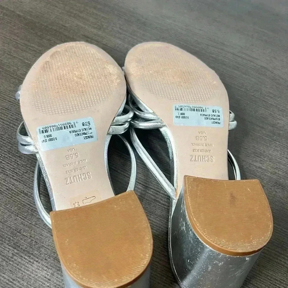 SCHUTZ  Shoes Womens Schutz
Princey Strappy Metallic Silver Size 5.5B - Picture 7 of 11